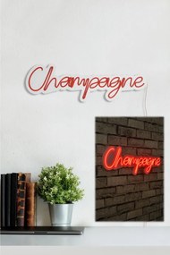 Decoratiune luminoasa LED de perete Champagne Rosu 60x18x2 cm