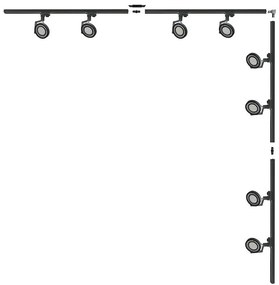 Zuma Line 3590 - Corp spot pe șină MASTER, 8x GU10, 15W, 230V, negru
