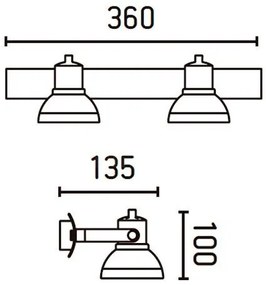 Aplica moderna cu 2 spoturi LED Ring 40554