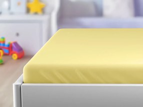Cearsaf Jersey pentru patut de copii EXCLUSIVE 70x140 cm galben deschis