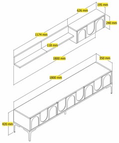 Mobilier living Bipemu 4 (crem + negru) . 1095708