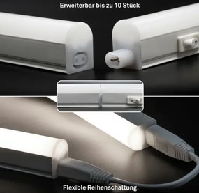 Corp de Iluminat LED 24W 6500K 90 cm cu Buton, Cablu și Interconectare