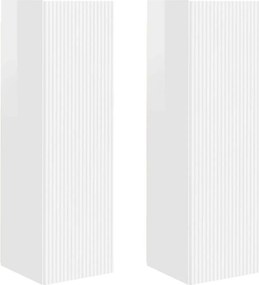 vidaXL Dulap TV de perete Pe perete 2 pcs Alb Lucios 30 x 31 x 100 cm