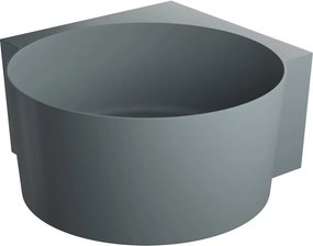 Cada pe colt asimetrica Omnires Ovo M+ compozit gri mat cenusa 120x120 cm