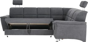 Colţar extensibil, material textil gri, model dreapta, SANTIAGO