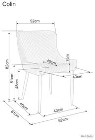 Scaun de masa Culoare Bej, COLIN