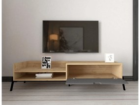 Set mobilier living Tretsilla (Stejar zafir + antracit + negru). 1107150