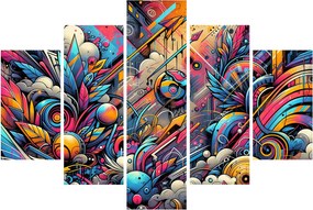 Tablou - Graffiti multicolor (150x105 cm)