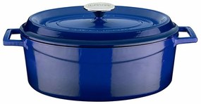 LAVA Metal Oală ovală din fontă albastră, 4,8 l, diametru 29 cm