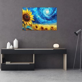 Tablou - Pictura floarea-soarelui (90x60 cm)