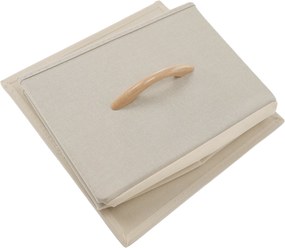 Comodă cu sertare din material textil, negru/bej/maro deschis/maro închis, HAZEL TYP 2