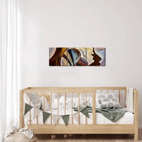 Tablou - Abstractizarea capetelor (cu ceas) (90x30 cm)
