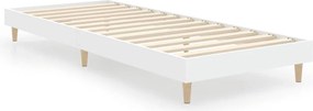 vidaXL Cadru de pat, alb, 75x190 cm, lemn prelucrat