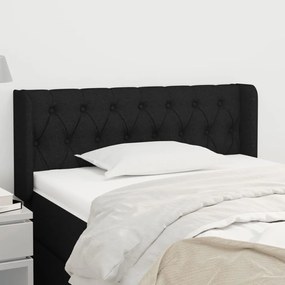 3119096 vidaXL Tăblie de pat cu aripioare negru 103x16x78/88 cm textil