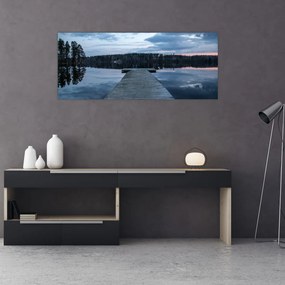 Tablou - Ponton de lemn, lac (120x50 cm)