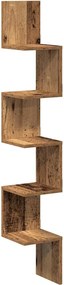 vidaXL Raft perete pentru colț lemn vechi 20x20x127,5cm lemn prelucrat