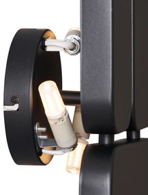 Lampă de perete de design neagră cu 3 lumini - Planes