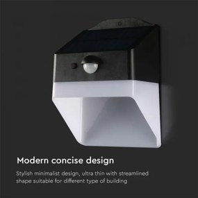 LED lampă solară de perete cu senzor, 2W, 3,7V, 4000K, IP65, 1200 mAh
