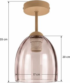 BRILAGI - LED lampă de tavan aplicată R GLASS 1xE27/60W/230V Ø 17 cm bej/bej fumuriu