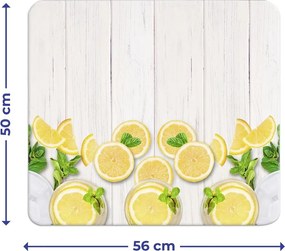 Protecție pentru peretele de la aragaz din sticlă temperată 50x56 cm Lemons – Wenko