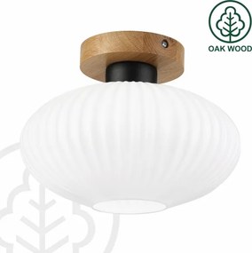 Plafonieră HARMA WOOD 1xE27/15W/230V stejar/alb, Ø 25 cm