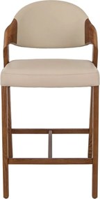 Scaun de bar din lemn si piele sintetica Mink
