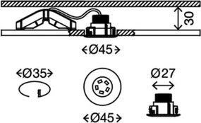 SET 3x corp de iluminat LED pentru baie ATTACH LED/1,8W/230V IP44 Briloner 7240-038