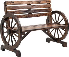 Outsunny Banca Country Fonta 127×60×85 cm – 2‑locuri cu Cotiere Rotative Neagra | Aosom Romania