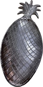 Tava in forma de ananas, metal argintiu 34/16/8 cm