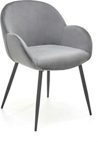 Scaun K480, gri/negru, stofa catifelata/metal, 59x59x79 cm