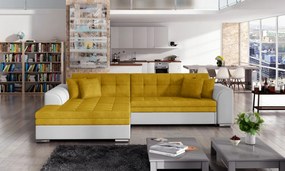 Coltar tapitat, extensibil, 295x80x195 cm, Sorento L02, Eltap (Culoare: Gri deschis texturat / Gri inchis piele)