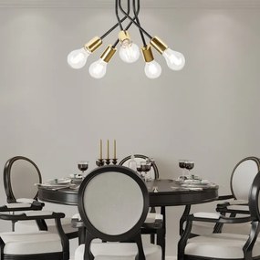 Lustră pe tijă PRIYA 5xE27/15W/230V negru