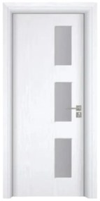 Usa Interior din MDF Novo Doors ND316, Cadru din Lemn Masiv, Geam Sablat, KIT COMPLET, Toc , Manere si balamale incluse (Culoare: Alb, Toc: Fix,