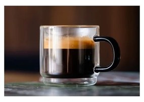 Căni 2 buc. pentru espresso din sticlă 80 ml Carbon – Vialli Design