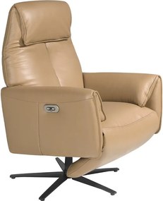 Fotoliu pivotant, functie relax si port USB, tapitat cu piele George
