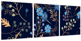 Tablou - Flori de toamnă (cu ceas) (90x30 cm)
