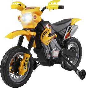 Moto Cross Electric pentru Copii HOMCOM cu Role, Galben | Aosom Romania