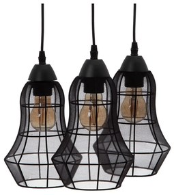 Lustră neagră cu abajur textil ø 40 cm – Ixia