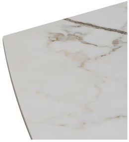 Masă de dining extensibilă cu blat cu aspect de marmură cu blat suplimentar 90x180 cm Rocía – Ixia