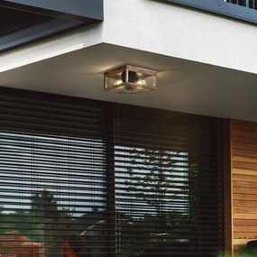 Plafonieră industrială cu imprimeu lemn IP44 cu 2 lumini - Charlois