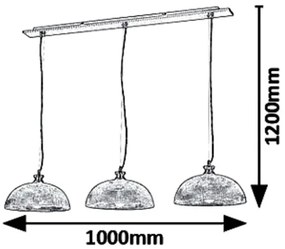 Rabalux 5460 - Lustră pe cablu PETRINA 3xE27/40W/230V