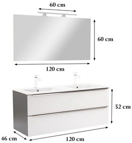 Mobilier complet de baie Vario Trim 120 antracit-alb
