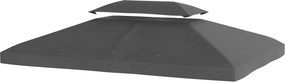 Outsunny Prelată de schimb 400x300 cm cu acoperiș dublu, orificii de drenaj și protecție UV, doar prelată, NU include cadru, gri | Aosom Romania