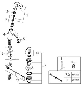 GROHE 23322001 - Baterie lavoar EUROSMART DN 15, crom lucios