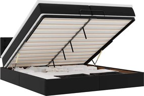 vidaXL Cadru de pat otoman saltele Negru 200x200cm piele artificială