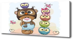 Tablou pe pânză canvas Ursul și owl