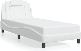 vidaXL Cadru de pat, Viana, fără saltea, alb, 80x200 cm, piele ecologică