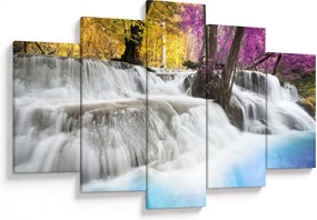 Tablou cu Erawan cascadă în pădure (150x105 cm)