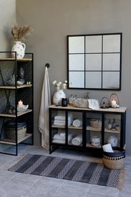 Vitrina din lemn masiv si MDF, 4 usi, cu model lateral, Vence