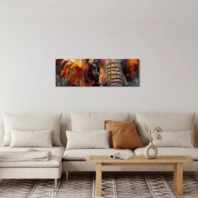Tablou - Pictura unui elefant (cu ceas) (90x30 cm)